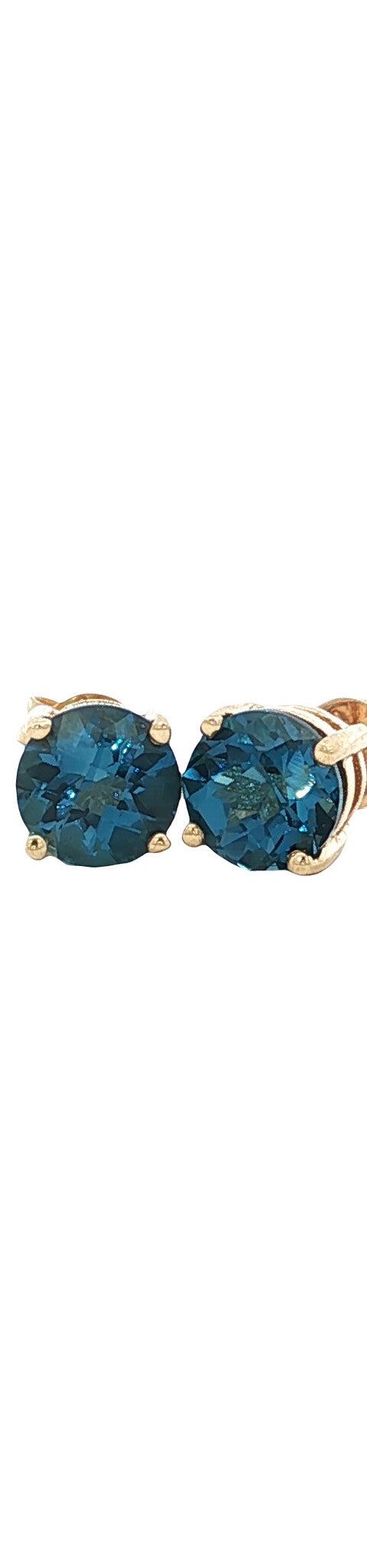 Vintage 14K Gold Stud Earrings with Topaz
